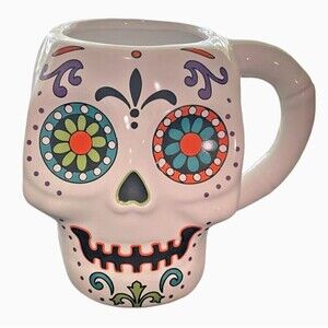Halloween Sugar Skull Day Of The Dead 3D Día De Los Muertos Figural Mug 18oz